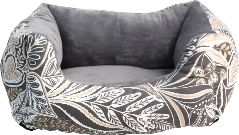 Deluxe kæledyrsseng med bladmønster 58 × 48 cm