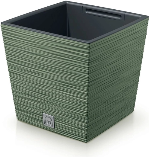 Furu Square Low blomsterkrukke 24 cm jordgrøn