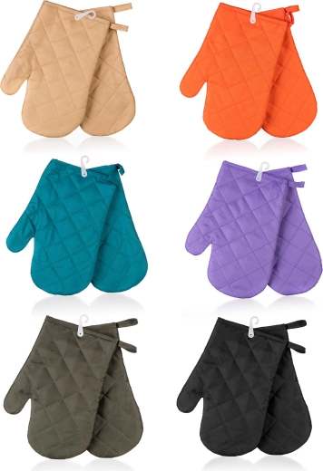 Køkken-grydelapper SOLID med ophængsløkke, 27 × 17 cm, sæt 2 stk., farvemix