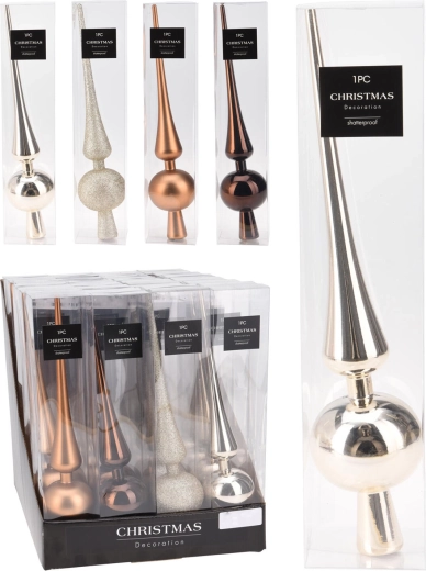 Julespids til træet 29 cm – guld og kobber, mix af overflader