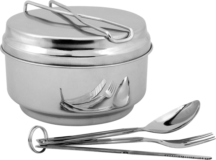 Rustfrit camping mess-sæt 7-delt STORE LINE