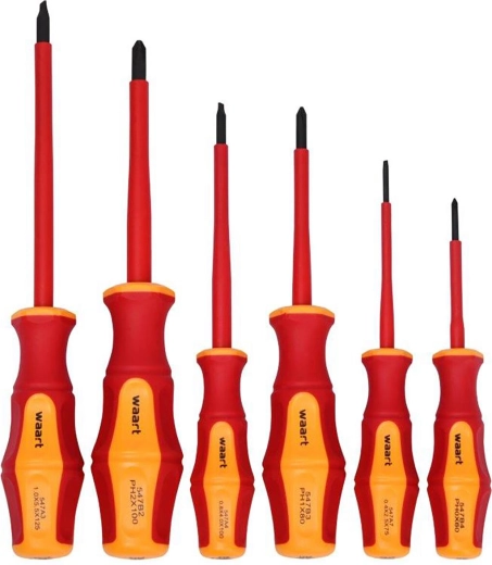 Isoleret elektrikersæt med skruetrækkere, 6 dele, VDE 1000 V