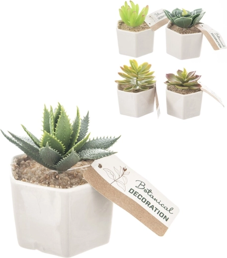 Dekorativ blomst i keramisk potte 6 × 6 × 10 cm (5 varianter)