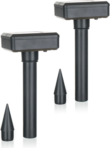 Solardrevet muldvarpeskrækker, sort, 2 stk.