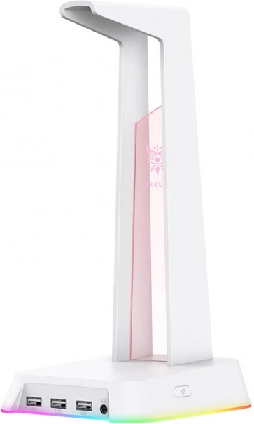 Hovedtelefonstativ med farverig bagbelysning ONIKUMA, hvid