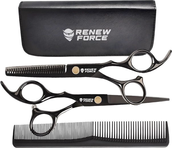 Professionelle frisørsakse Renew Force med etui