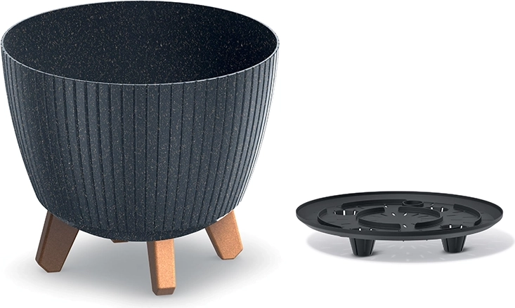 Blomsterkrukke Lamia Eco Wood antracit 23,2 cm