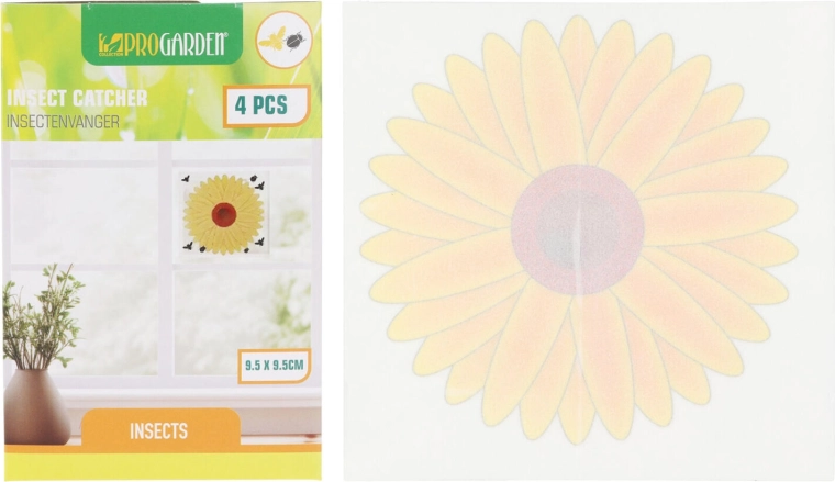 Vindues-fluefanger Blomst 9,5 × 9,5 cm (4 stk)