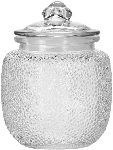 Rund glasbeholder 1,5 l med glaslåg
