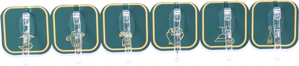 Selvklæbende kroge 6 stk. - mørkegrønne