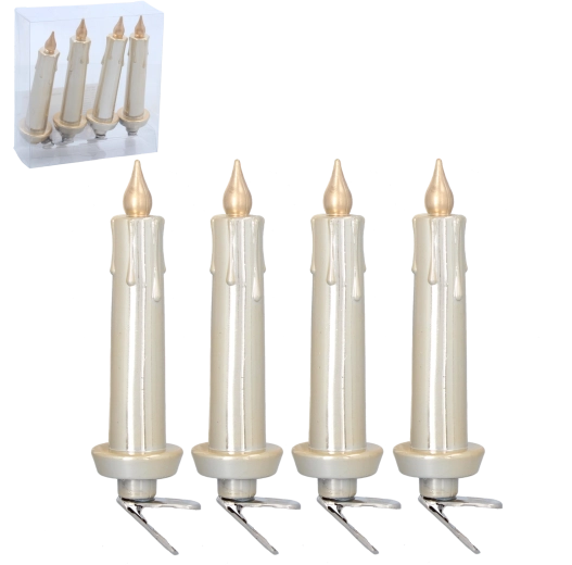 Sæt med klipselys til juletræ 11 cm – holdbare plastpynt til træet