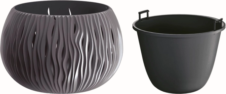 Krukke Sandy Bowl med indsats 29 cm antracit
