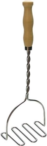 Kartoffelmoser i rustfrit stål med træhåndtag 32 cm