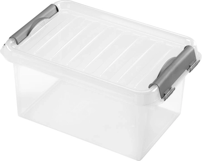 Plastisk opbevaringsboks med låg 4 l