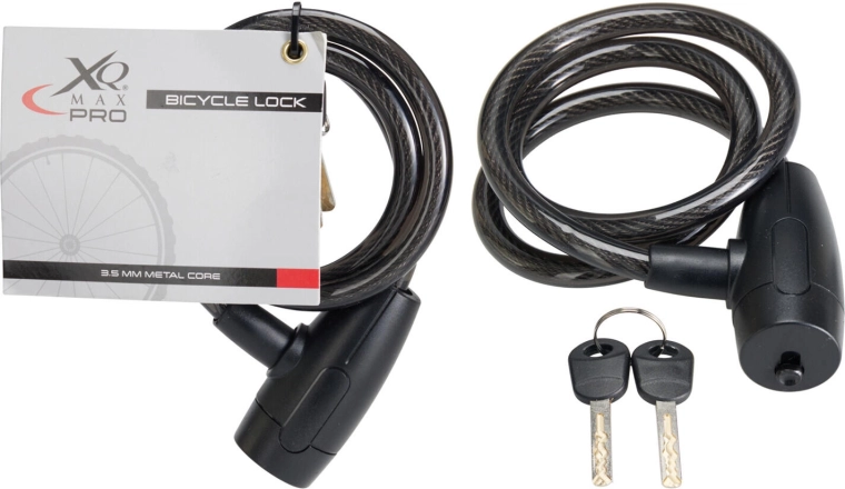 Kabel­lås til cykel 10 × 800 mm, 2 nøgler