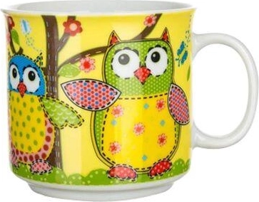 Børne-keramikkrus med uglemotiv 210 ml