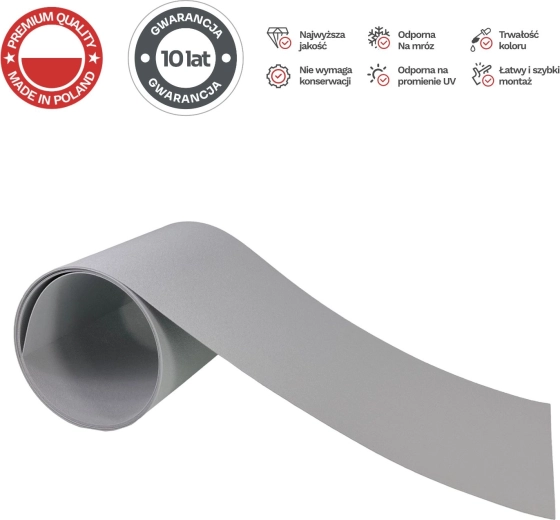 Hegnsskjold PROTECTO compact 6 × 2,55 m, 19 cm, grå (RAL 7040) + 12 klips