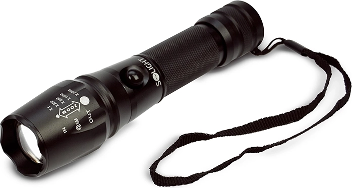 Solight professionel genopladelig LED-lommelygte 600 lm Cree XML T6 med zoom – 1 stk.