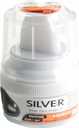Silver selvpolerende skocreme med applikator sort 50 ml