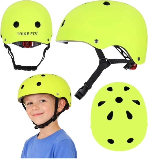 Børnecykelhjelm Trike Fix med LED, størrelse S 48–54 cm – Lysegrøn