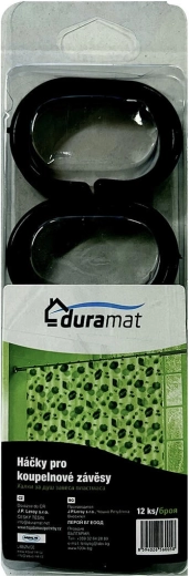 Kroge til badeforhæng, sorte, 12 stk.