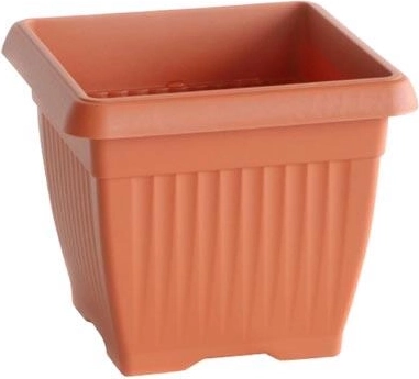 Plastisk firkantet blomsterkumme 19 × 19 cm, højde 16,5 cm