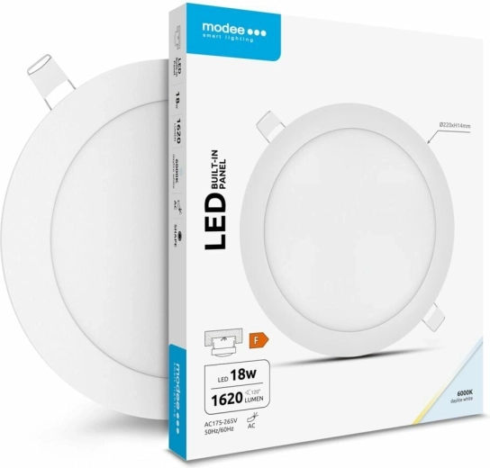 Rund LED-panel 18 W kold hvid MODEE LIGHTING