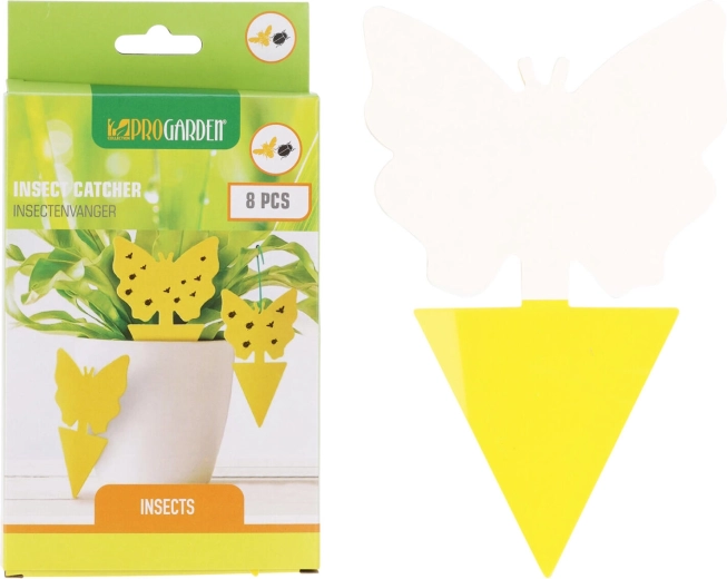 Klisterplade til insekter, mix af motiver, gul (8 stk)