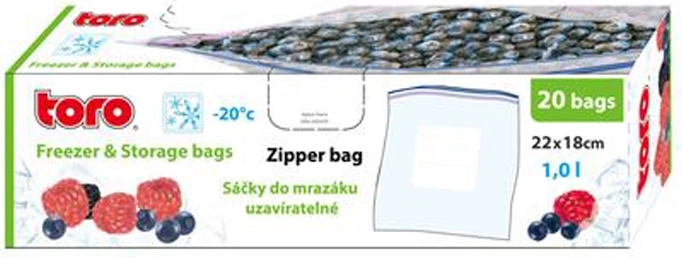 Genlukkelige fryseposer TORO 1 l, 20 stk.