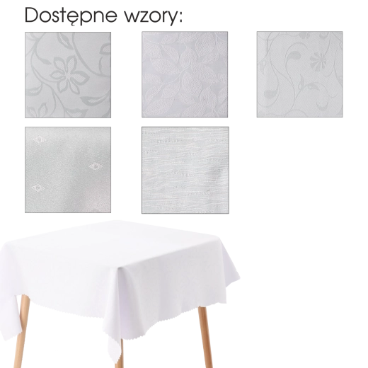 Hvidt rektangulært borddug 130 × 180 cm i polyester