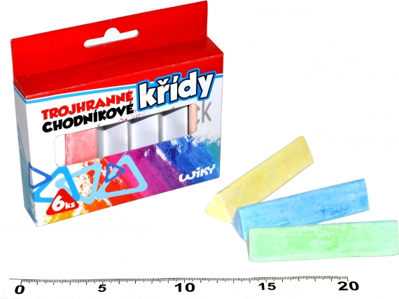 Trekantede farvede fortovskridt, 6 stk.