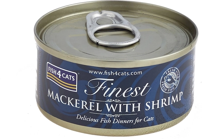 Fish4Cats dåsemad til katte med makrel og rejer 70 g