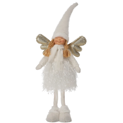 Hvid juleengel 70 cm