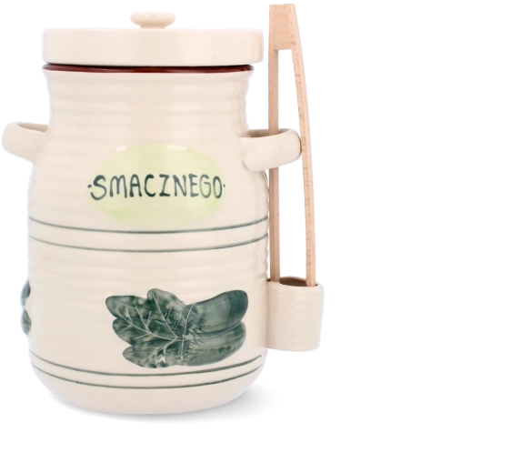 Keramisk fermenteringskrukke 1,5 l med låg og tang