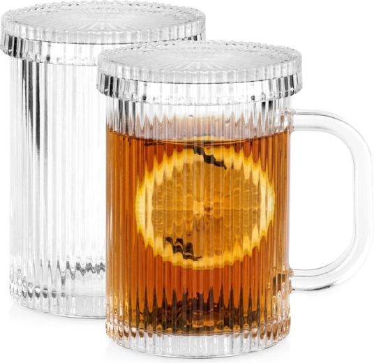 Vilde glas krus med låg 330 ml, 2 stk.
