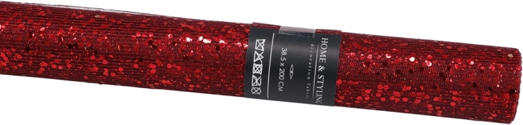 Dekorationsstof med pailletter, bordeaux 38,5 × 200 cm - 1 stk.