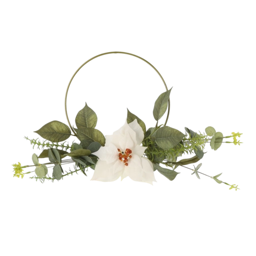 Julekrans med kunstig julestjerne 45 cm – hvid