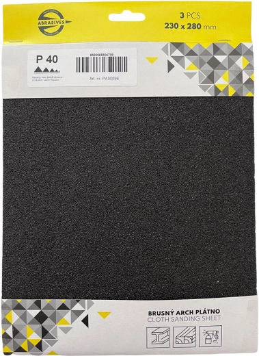 Slibelærred til metal og træ, korn 50, 230 × 280 mm (3 stk)