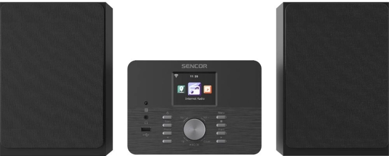 Sencor mikrosystem med Wi‑Fi, DAB+ og CD