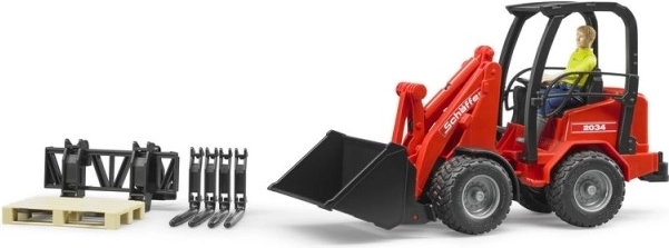 Rød læsser Bruder Schäffer 2034 med figur og tilbehør