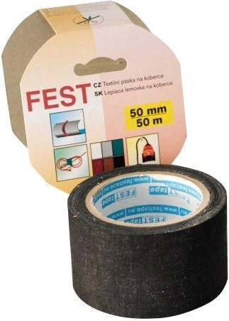 Tekstil-tæppetape 50 mm × 50 m, grå