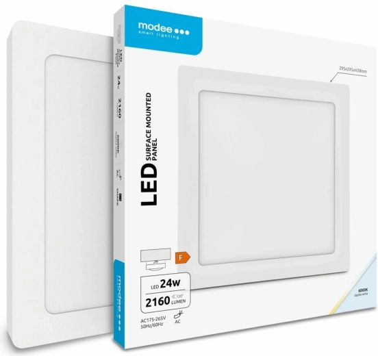 Modee LED firkantet loftpanel 24 W kold hvid 2160 lm