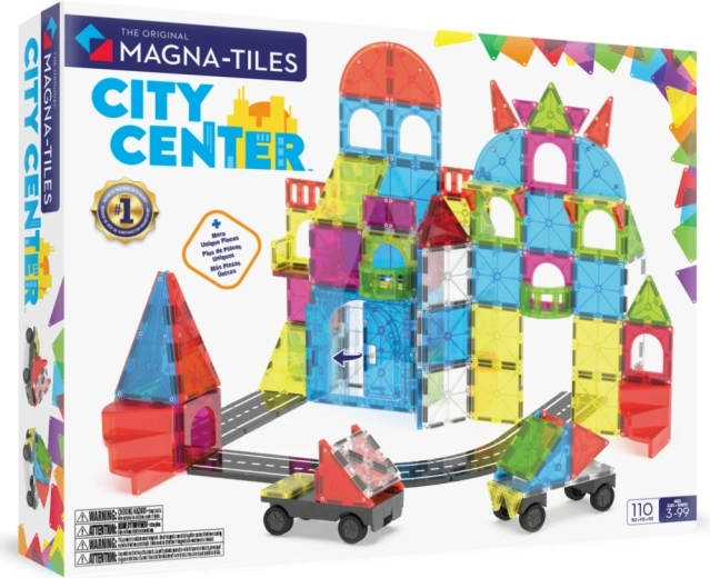 MAGNA-TILES magnetisk byggesæt – bycentrum (110 dele)