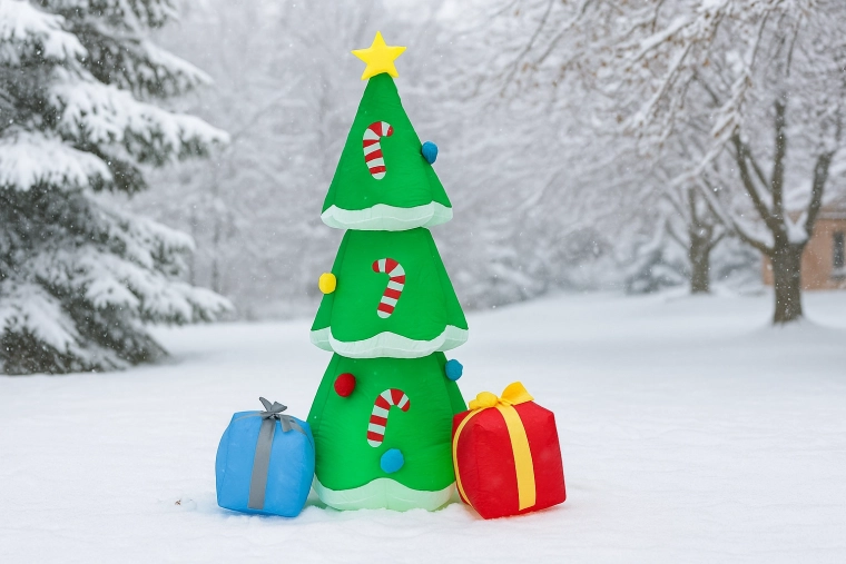 Oppusteligt juletræ med LED-belysning 180 cm