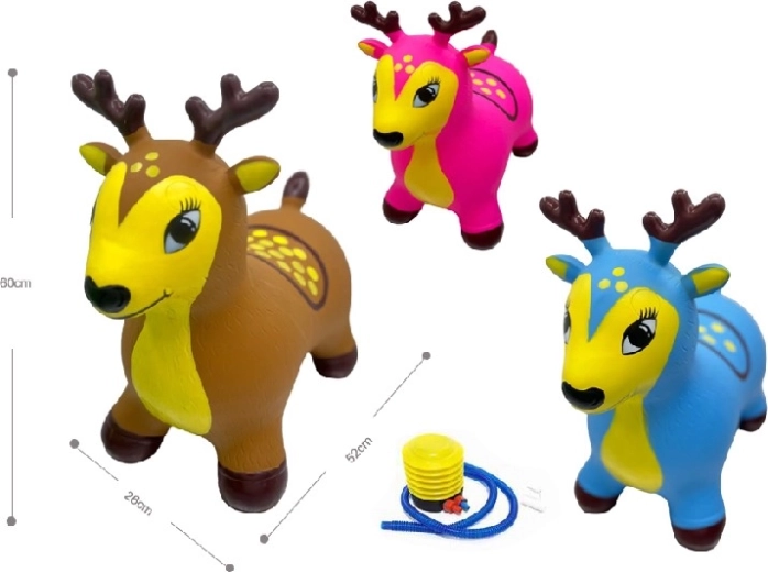 Oppustelig juleelg med LED-belysning, brun