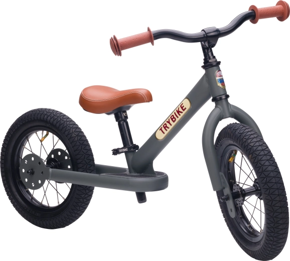Trybike børnebalanceløbecykel grå