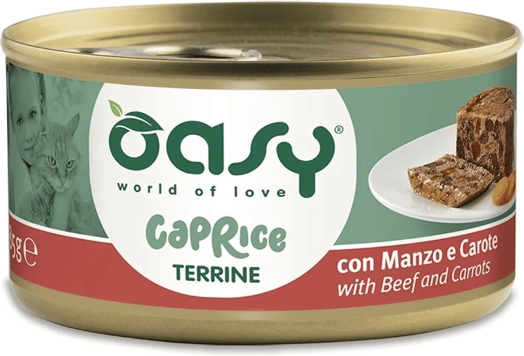 Oasy Caprice terrin med oksekød og gulerødder 85 g