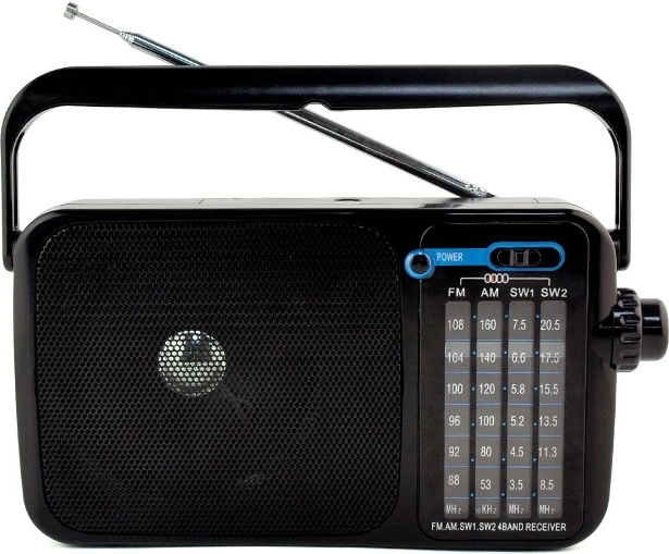 Bærbar FM/AM/SW/LW-radio med teleskopantenne