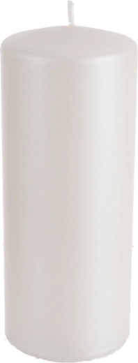 Mat hvid cylindrisk bloklys 7 × 18 cm