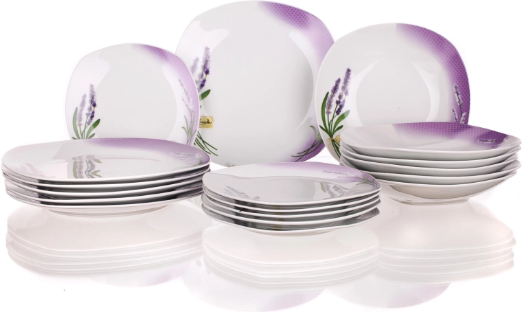 Porcelæn spisestel Lavender Square 18 stk